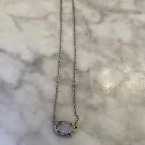 Elisa Silver Pendant Necklace in Iridescent Drusy